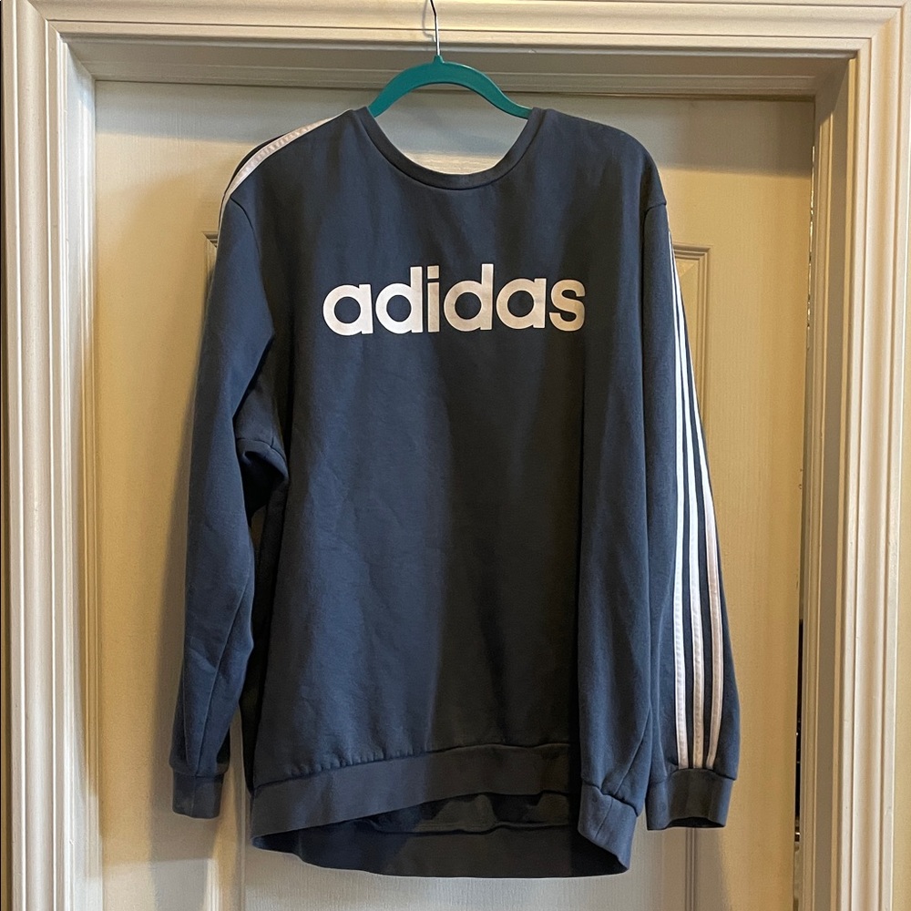 Adidas Men's Dark Gray Crewneck Sweater